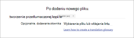 Zrzut ekranu przedstawiający stronę instrukcji reguły z opcją słownika.