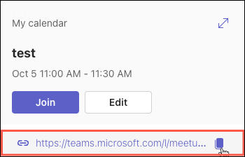 Łącze dołączania do spotkania w aplikacji Teams
