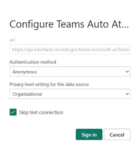 Screenshot showing the configured data source credentials for the remaining locations.