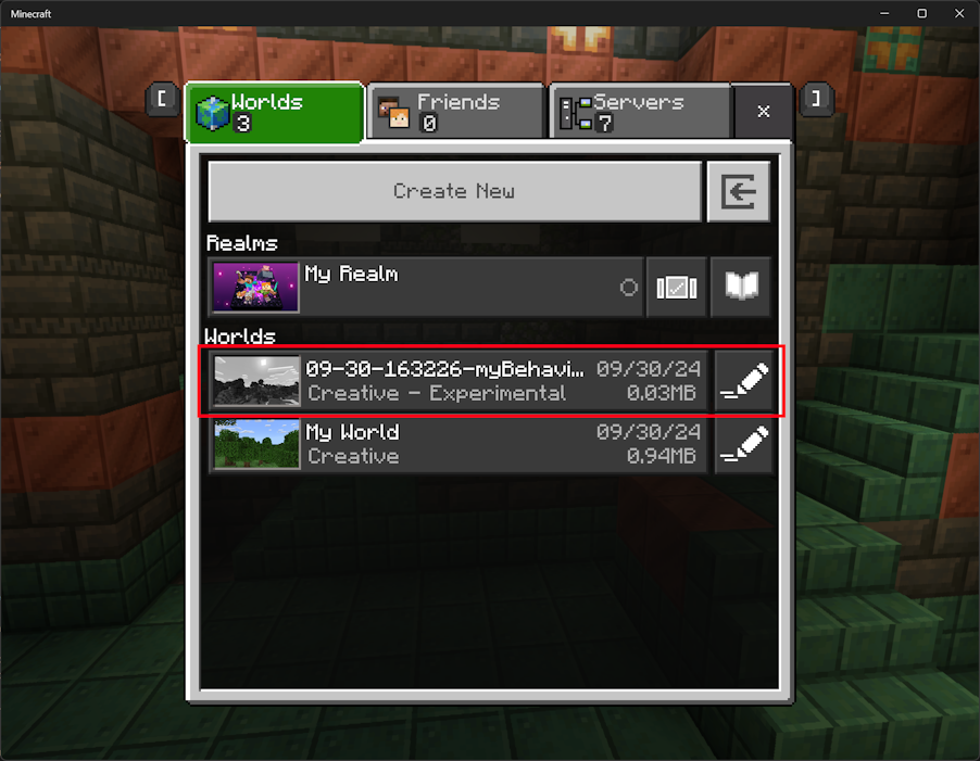 Image of Minecraft with the custom world