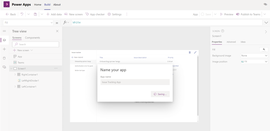 Nadaj aplikacji nazwę i zapisz ją.