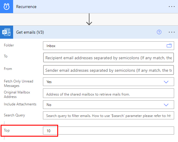 Zrzut ekranu skonfigurowanej karty poczty e-mail.