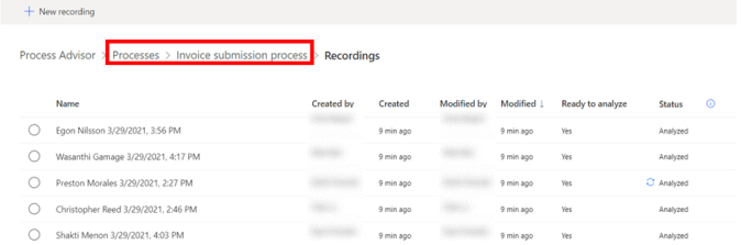 Zrzut ekranu Procesu przesyłania faktur.