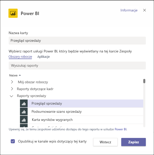 Osadzanie Raportów Usługi Power Bi W Aplikacji Microsoft Teams Power Bi Microsoft Learn 4742