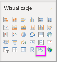 Screenshot that shows the Python option in Visualizations.