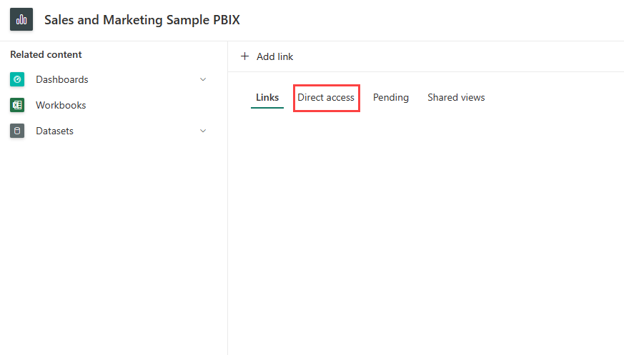 Zrzut ekranu przedstawiający okno Zarządzanie uprawnieniami z wyróżnioną funkcją Bezpośredni dostęp.