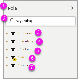 Zrzut ekranu przedstawiający zmiany ustawienia ostrości dla listy danych.