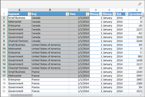 Screenshot showing selected cells in an Excel workbook.