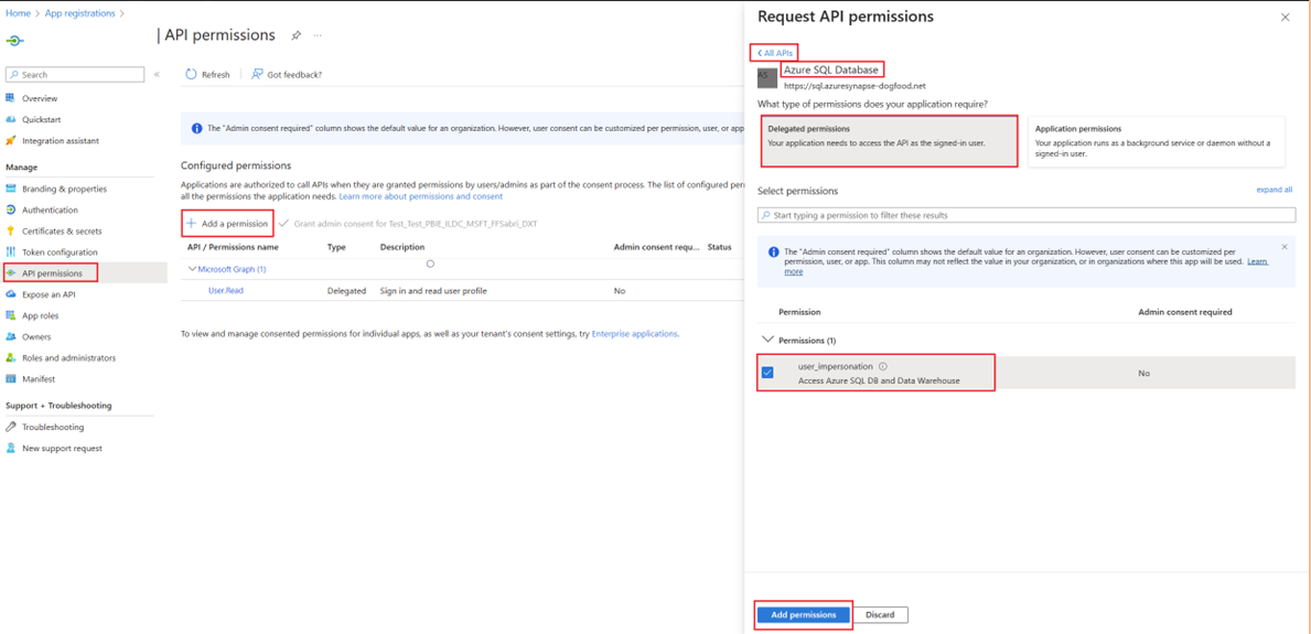 Zrzut ekranu przedstawiający ustawienia konfiguracji rejestracji aplikacji Entra firmy Microsoft w witrynie Azure Portal.