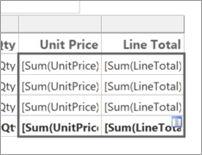 Screenshot showing Select cells with currency values.