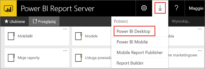 Download Power BI Desktop from the web portal