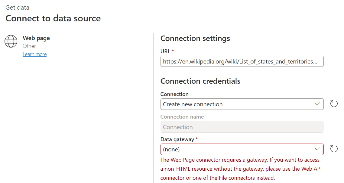 Zrzut ekranu przedstawiający górną połowę strony logowania online, w której wprowadzasz adres URL strony internetowej.