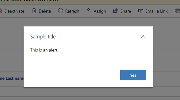 Alert dialog box Alert dialog box