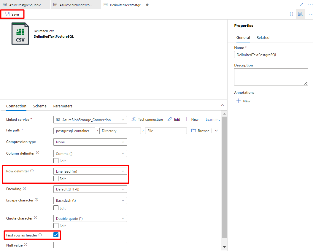 Zrzut ekranu przedstawiający opcje importowania danych do obiektu blob usługi Azure Storage.