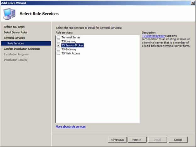 Rys. 2b. Instalacja Terminal Services Session Broker, Windows Server ‘Longhorn’ Beta 3.