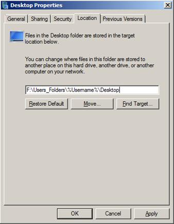 Zakładka Location we właściwościach katalogu Documents z niestandardową ścieżką