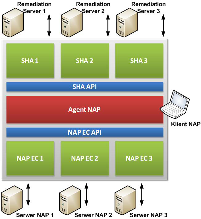 Rys. 2. Architektura platformy NAP po stronie klienta.