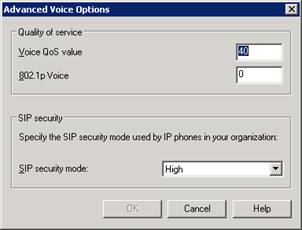 Opcje – Advance Voice Options