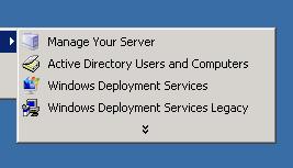 Rys. 1. Menu Narzędzia Administracyjne po uaktualnieniu systemu Windows 2k3 do SP2.