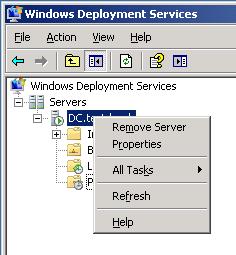 Rys. 12. Okno właściwości skonfigurowanego serwera usługi WDS.