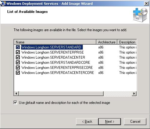 Rys. 3. Zawartość wnętrza obrazu install.wim systemu Windows Server 2008.