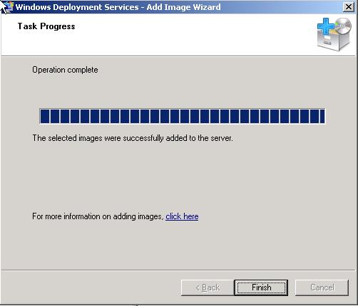 Rys. 5. Ekran zakończenia operacji dodawania obrazu typu install Image do usługi WDS.