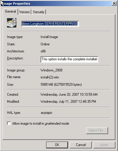Rys. 8. Właściwości przykładowego obrazu Windows_2008 SERVERENTERPRISE.