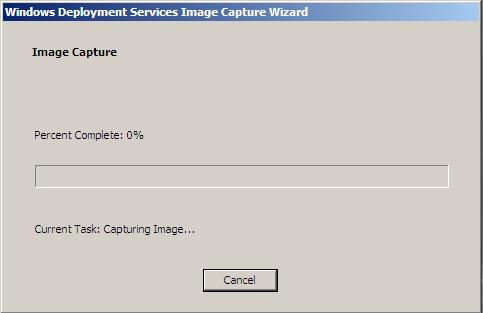 Rys. 35. Ekran Kreatora przechwytywania obrazów Usług wdrażania systemu Windows – przesyłanie obrazu do serwera usługi WDS.