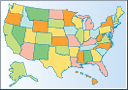 Kolorowa mapa analityczna wielokąta