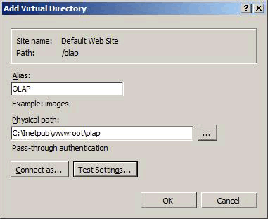 Zrzut ekranu okna dialogowego Dodawanie katalogu wirtualnego
