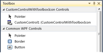 Toolbox with custom control