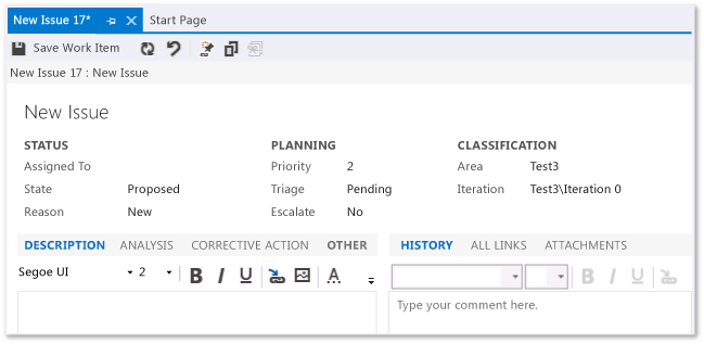 Problem CMMI formularza elementu pracy