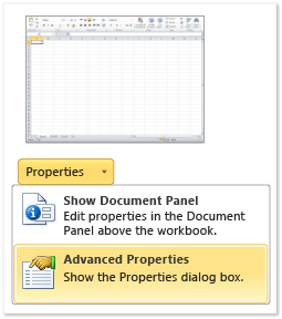 Zaawansowane właściwości w programie Excel.