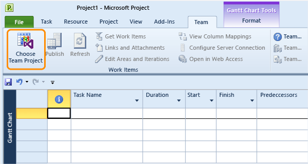 Nawiąż połączenie z projektem zespołowym z programu Microsoft Project