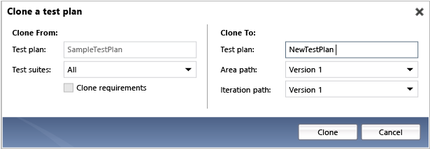 Klonowanie planu testu