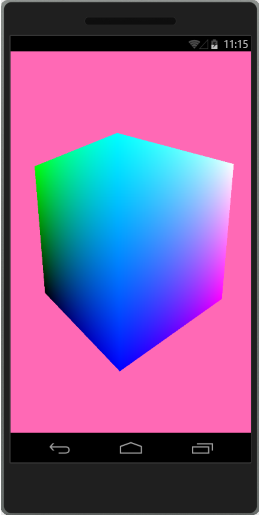 CPPMDD_OpenGLES_AndEmulator App running in Android Emulator