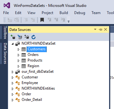 raddata Data Sources window Data Sources window