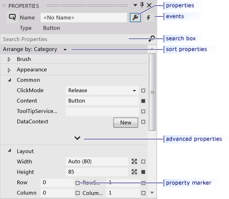 xaml_editor_prop_window Properties window