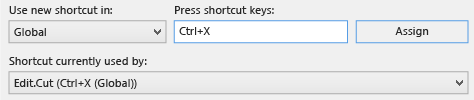 ReassignShortcut Specify a different shortcut for a command