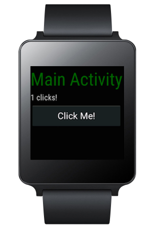Zrzut ekranu przedstawiający aplikację Wear, która ma zostać ukończona w tym samouczku