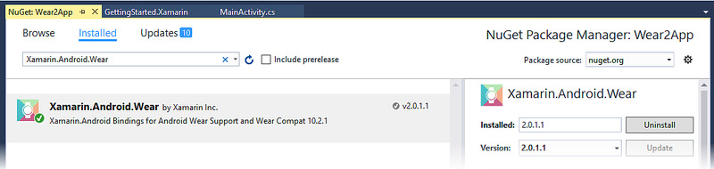Xamarin.Android.Wear v2.0