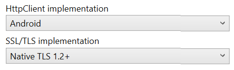 Skonfiguruj program HttpClient i protokół TLS w programie Visual Studio dla urządzeń z systemem Android.