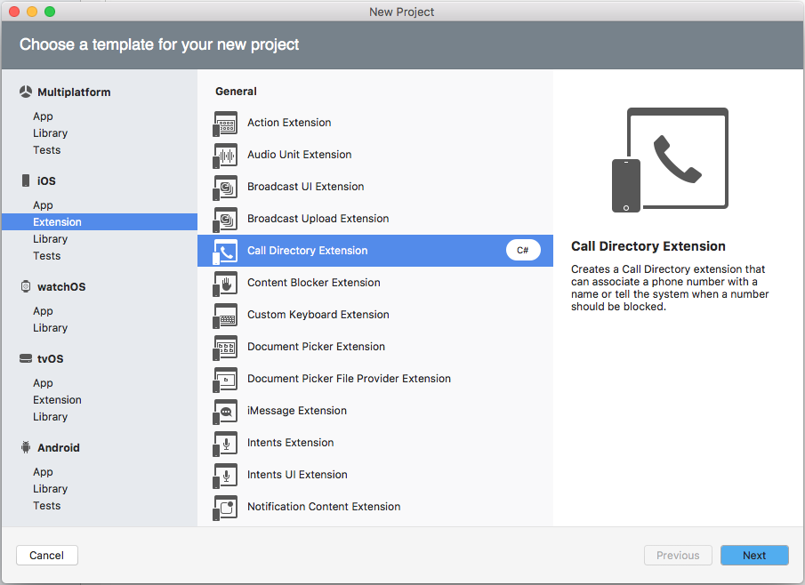 Tworzenie nowego rozszerzenia katalogu wywołań