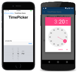 Przykład platformy TimePicker