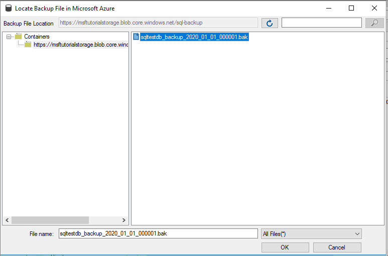 Wybieranie pliku przywracania