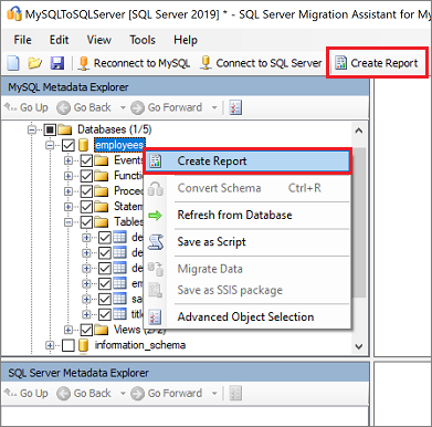 Zrzut ekranu przedstawiający funkcję Utwórz raport.