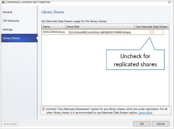 Zrzut ekranu przedstawiający wyłączanie alternatywnego strumienia danych.