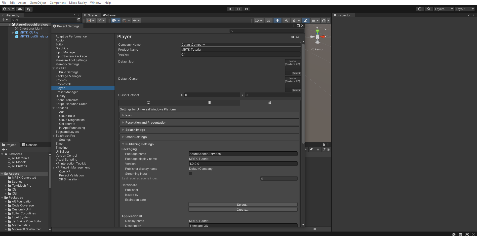 Screenshot of Configuring capabilities.