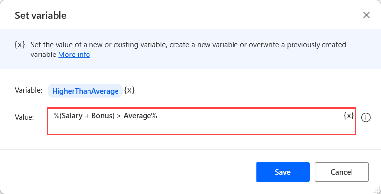 Screenshot of an expression with arithmetic and logical operators.