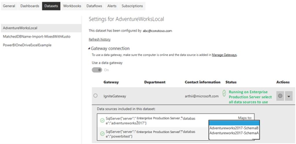 Zrzut ekranu przedstawiający Administracja portal strony konfiguracji zestawu danych.